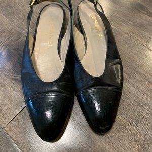Vintage Chanel sling back flats
